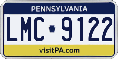 PA license plate LMC9122