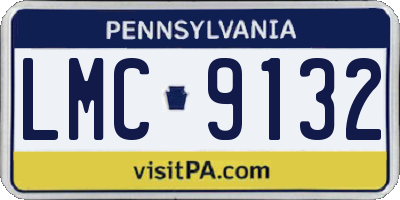 PA license plate LMC9132