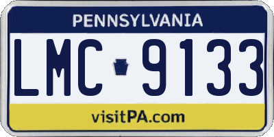 PA license plate LMC9133