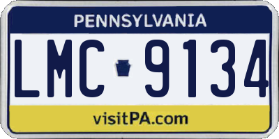 PA license plate LMC9134