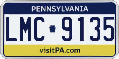 PA license plate LMC9135