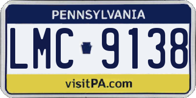 PA license plate LMC9138