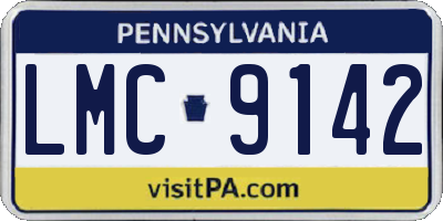PA license plate LMC9142