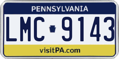 PA license plate LMC9143