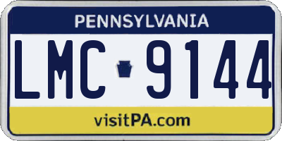 PA license plate LMC9144