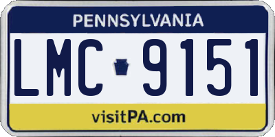 PA license plate LMC9151
