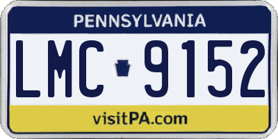 PA license plate LMC9152