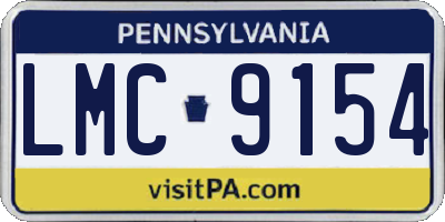 PA license plate LMC9154
