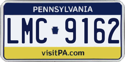 PA license plate LMC9162