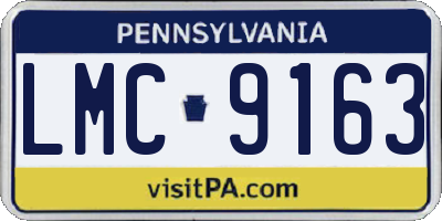 PA license plate LMC9163