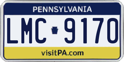 PA license plate LMC9170