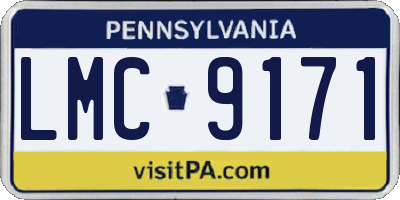 PA license plate LMC9171