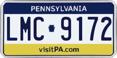 PA license plate LMC9172
