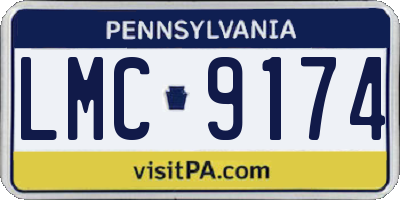 PA license plate LMC9174