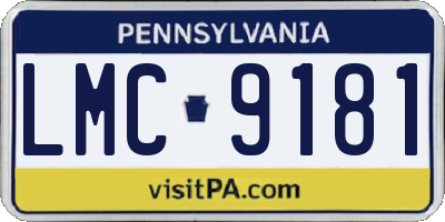 PA license plate LMC9181