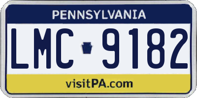 PA license plate LMC9182