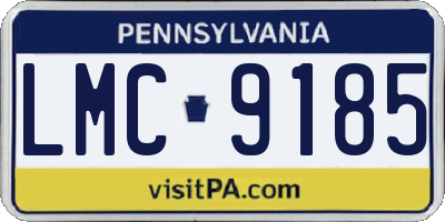 PA license plate LMC9185