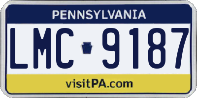 PA license plate LMC9187