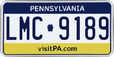 PA license plate LMC9189