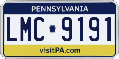 PA license plate LMC9191