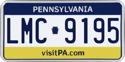 PA license plate LMC9195