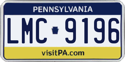 PA license plate LMC9196
