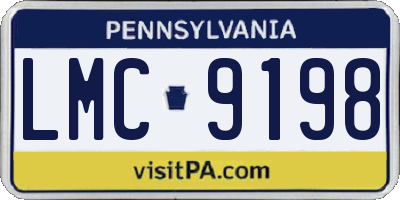 PA license plate LMC9198