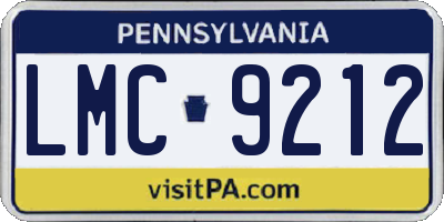 PA license plate LMC9212