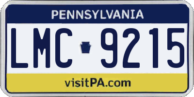 PA license plate LMC9215