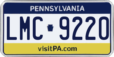 PA license plate LMC9220