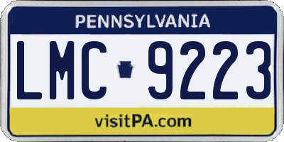 PA license plate LMC9223