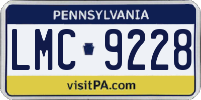 PA license plate LMC9228