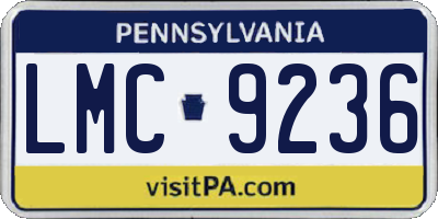 PA license plate LMC9236