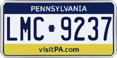PA license plate LMC9237