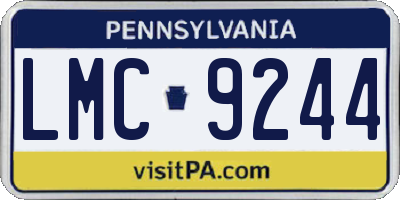 PA license plate LMC9244