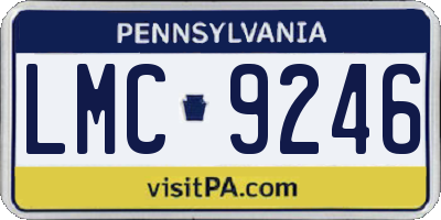 PA license plate LMC9246