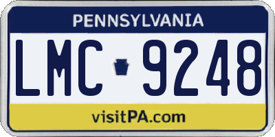 PA license plate LMC9248