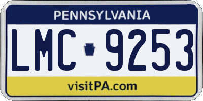 PA license plate LMC9253
