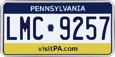 PA license plate LMC9257