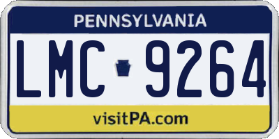 PA license plate LMC9264