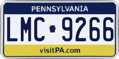PA license plate LMC9266
