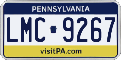 PA license plate LMC9267