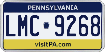 PA license plate LMC9268