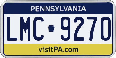 PA license plate LMC9270
