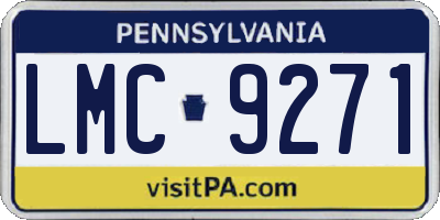 PA license plate LMC9271