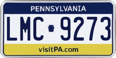 PA license plate LMC9273