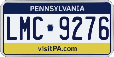 PA license plate LMC9276