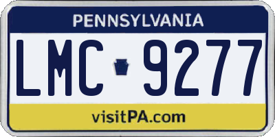 PA license plate LMC9277
