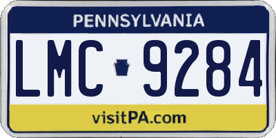 PA license plate LMC9284
