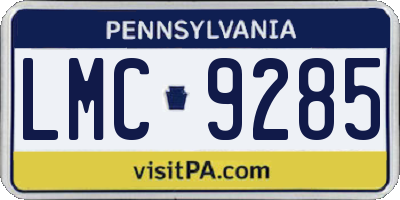 PA license plate LMC9285